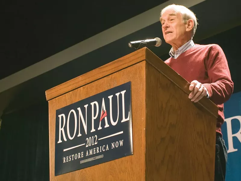 Ron Paul spoke in Spokane Friday night. - JEFF FERGUSON