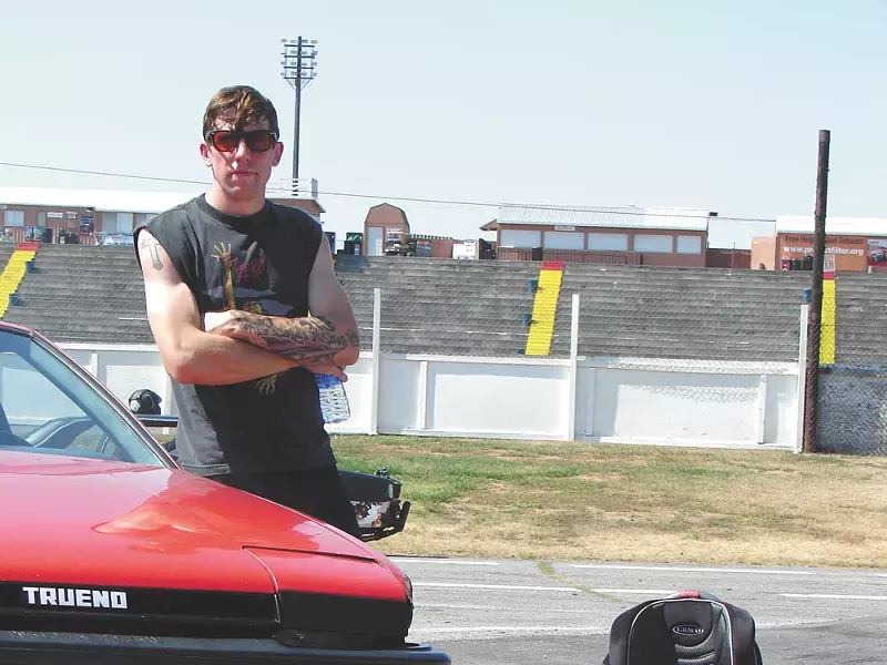 Ryan Bourgard is part of a group of a dozen other drift racers in the region who call Stateline Speedway home. - CARRIE SCOZZARO