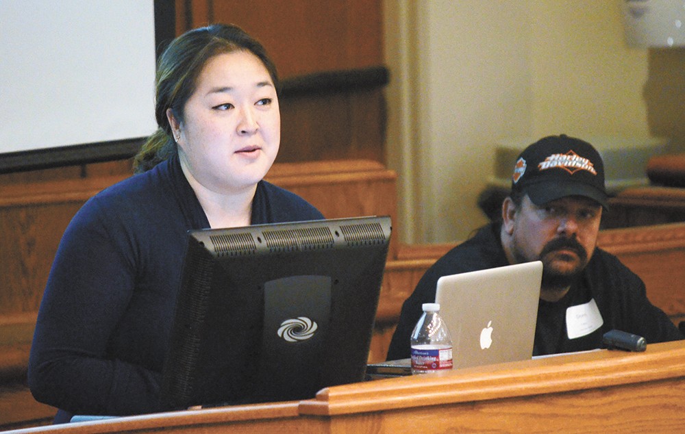 Speaker Jennifer Kim notes the powerful impact of personal stories: "Statistics don't go viral." - JACOB JONES