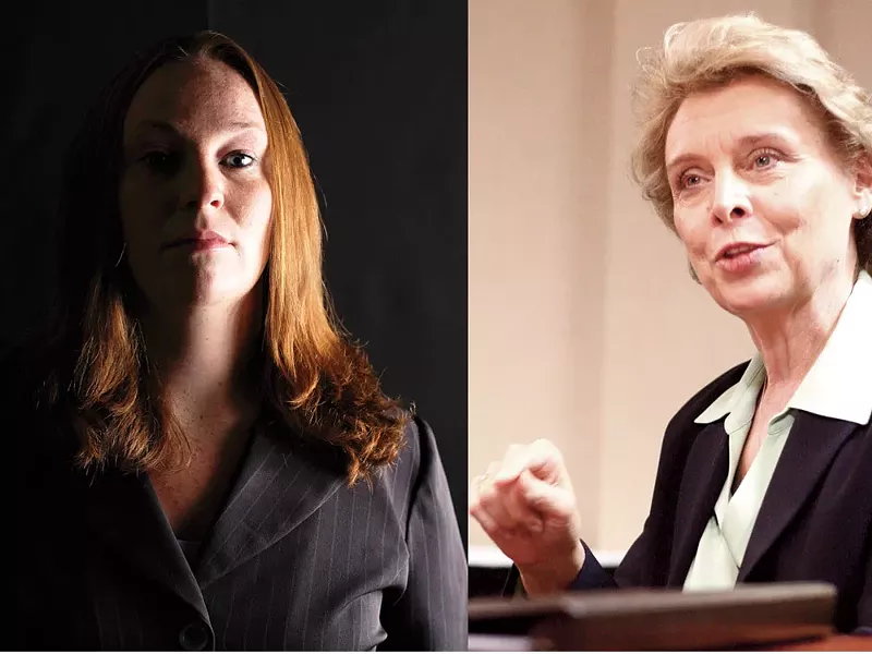 Starcia Ague (left) and Gov. Chris Gregoire