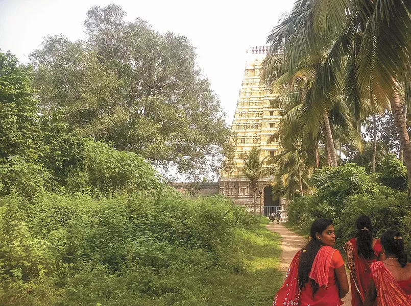 Temple entrance in Kanchipuram. - LISA WAANANEN