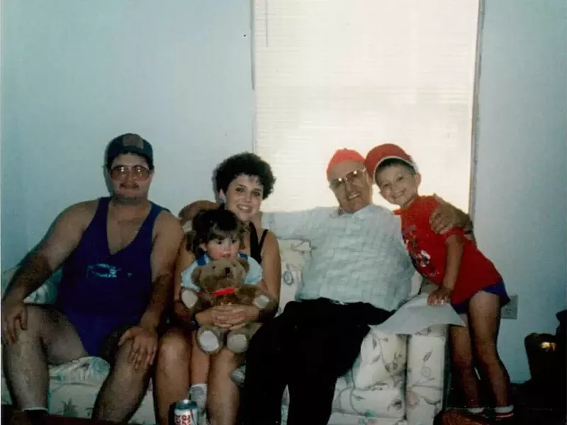The author\'s parents, Brad and Jenny Byrd, with her great-grandfather and grandmother.