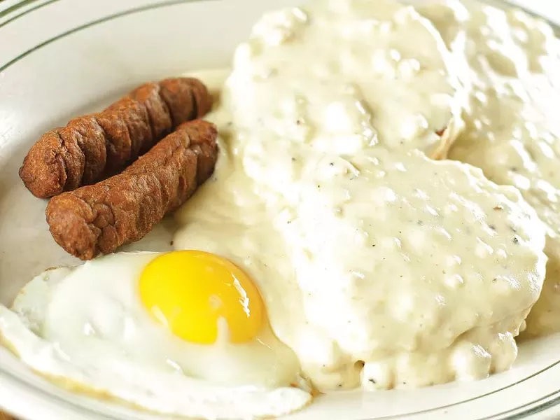 The biscuits and gravy special at the Cottage Cafe - YOUNG KWAK