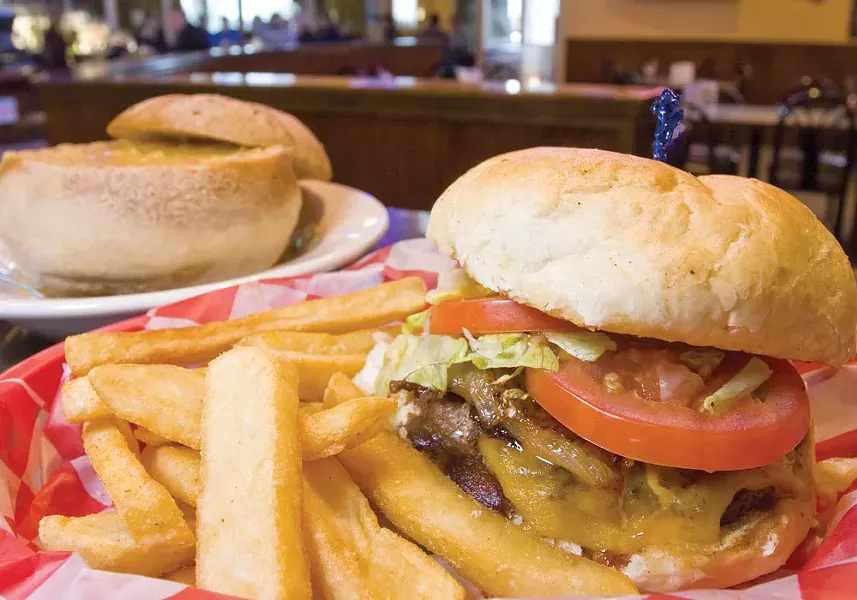The Duke burger and salmon chowder at True Legends - JEFF FERGUSON