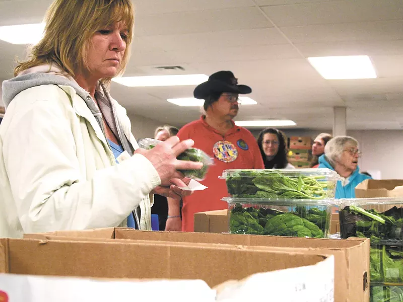 The Medical Lake food bank serves about 220 families a month, twice as many as three years ago. - CHRIS BOVEY