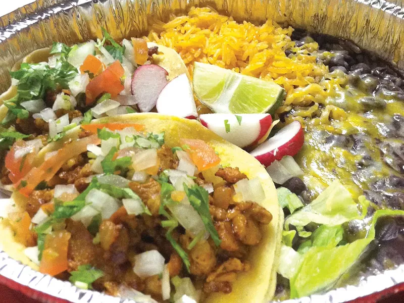 The sweet pork enchiladas and Tacos Pastor at Coeur dAlenes El Paisa - CARRIE SCOZZARO