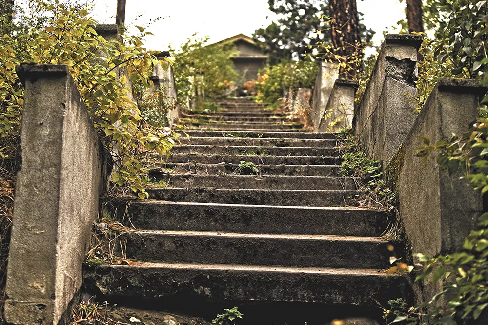 The Thousand Steps memorial at the Greenwood Cemetery is one of Spokane's allegedly haunted spots. - YOUNG KWAK