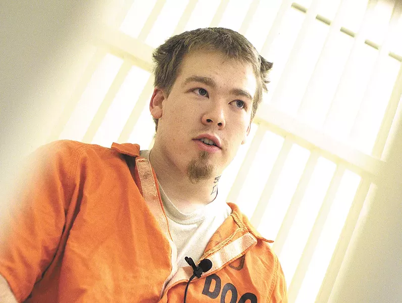 Tyler Gassman speaking from prison in 2010. - YOUNG KWAK