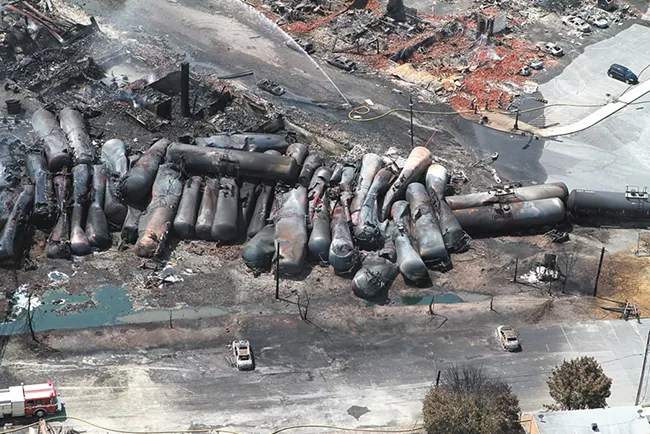 The Lac-Mégantic derailment in Quebec destroyed more than 30 buildings.