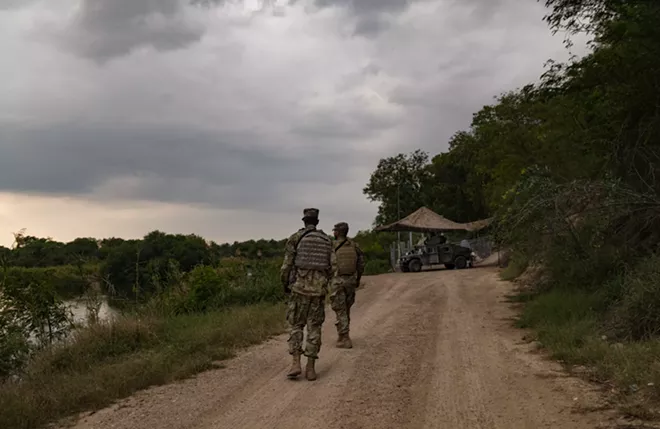Members of the U.S. National Guard near the border with Mexico in south Texas, April 10, 2018. National Guard troops in four states will not deploy to the southern border, the states’ governors announced the week of June 17, over mounting objections to the Trump administration’s policy of separating children from their parents there. - LYNSEY ADDARIO/THE NEW YORK TIMES