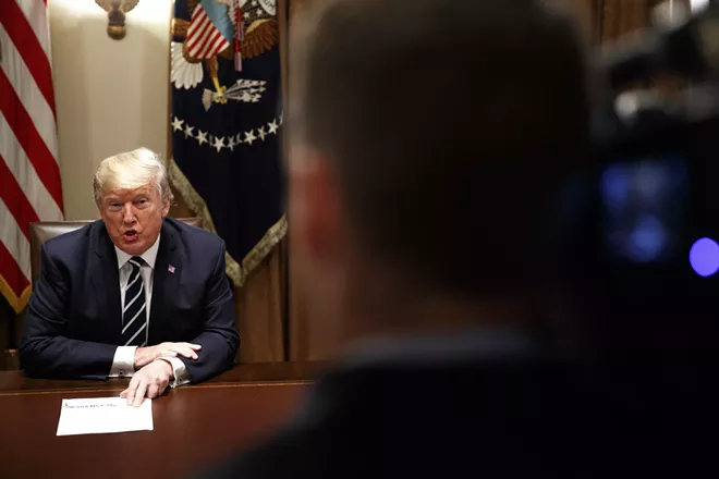 President Donald Trump delivers remarks ahead of a meeting with members of Congress in the Roosevelt Room of the White House in Washington, July 17, 2018. Trump on Tuesday said he “accepts” the conclusion of his own intelligence agencies that Russia interfered in the 2016 election, just one day after he appeared to believe President Vladimir Putin of Russia and Putin’s “powerful” denial during a summit in Helsinki, Finland. - TOM BRENNER/THE NEW YORK TIMES