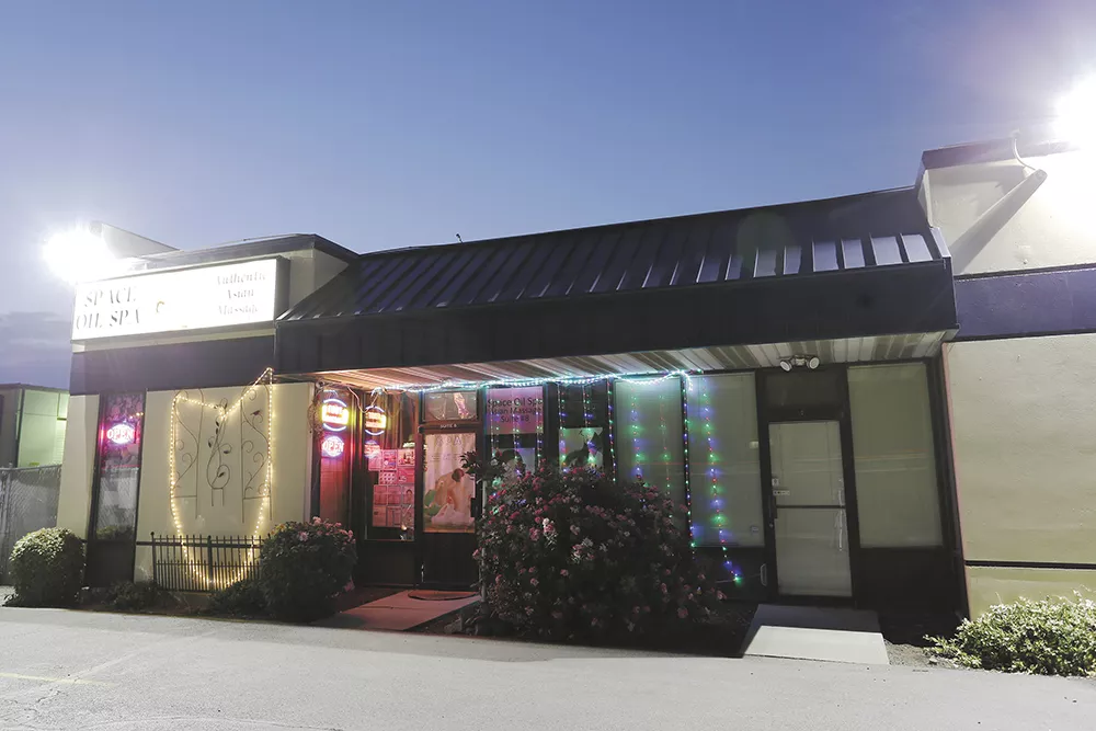 Law enforcement officials raided Space Oil Massage on July 12, but the spa remains open for business. - YOUNG KWAK