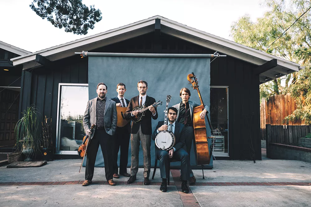 The world's a scary place, and the Punch Brothers' Chris Thile (center) wants to provide a musical pep talk. - JOSH GOLEMAN PHOTO