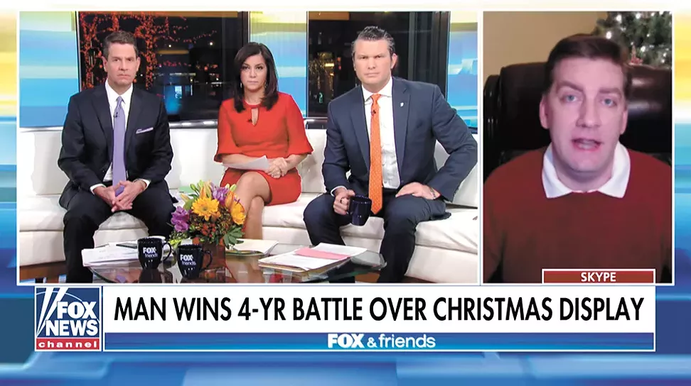 "If anyone doubts that the War on Christmas — or as I like to call it, the 'War on Christians' — is real in this country, they can just look to my case for proof of that," Morris said on Fox & Friends on Sunday.