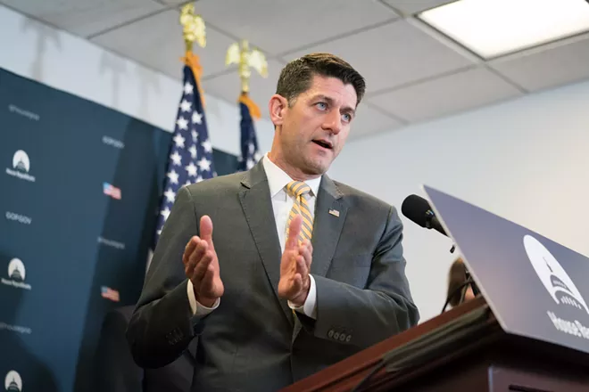 House Speaker Paul Ryan (R-Wis.) speaks during a weekly news conference on Capitol Hill in Washington, June 6, 2018. - ERIN SCHAFF/THE NEW YORK TIMES