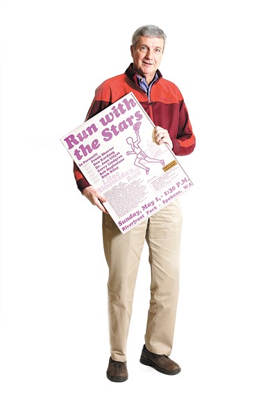 Don Kardong with the poster for the first Lilac Bloomsday Run in 1977. - YOUNG KWAK