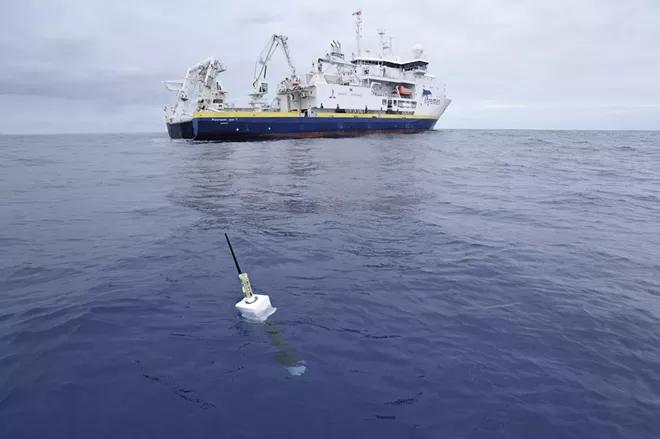 In an undated photo provided by researchers, the French research ship Pourquoi Pas deploys a sensor as part of the Argo project to monitor ocean temperatures. Scientists say that ocean warming is accelerating more quickly than previously thought, a finding with dire implications because almost all of the heat trapped by greenhouse gases ends up stored in oceans. (Olivier Dugornay/IFremer/Argo via The New York Times) - OLIVIER DUGORNAY/IFREMER/ARGO VIA THE NEW YORK TIMES