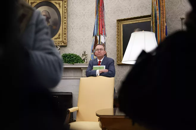 Mick Mulvaney, the acting chief of staff, in the Oval Office on Jan. 31, 2019. Mulvaney had spent years in the House saying that the Affordable Care Act should be repealed. - TOM BRENNER/THE NEW YORK TIMES