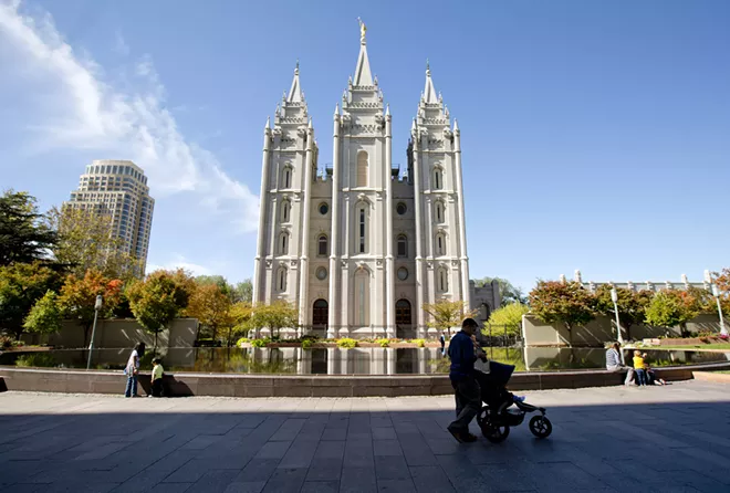 The Salt Lake Temple of the Church of Jesus Christ of Latter-day Saints in Salt Lake City, Utah, Oct. 7, 2014. The church reversed a 2015 policy barring children of same-sex couples from important religious practices like baptisms and it will no longer label those in same-sex marriages as apostates. - KIM RAFF/THE NEW YORK TIMES