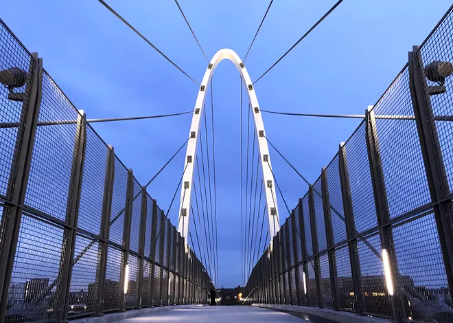 The University District Gateway Bridge opened Friday, Dec. 14 to pedestrians and cyclists, connecting the University District and East Sprague. - DEREK HARRISON PHOTO