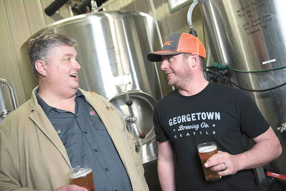 Michael DeTar and Jeff Whitman of Selkirk Abbey are preparing to merge their two breweries to form Devotion Brewing. - DEREK HARRISON PHOTO