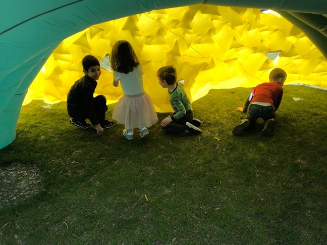 WSU architecture students’ inflatable playground rises to meet kids’ expectations