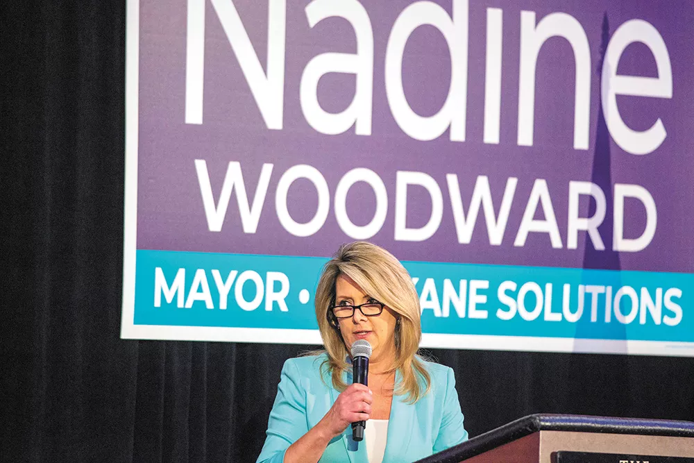 The Inlander has repeatedly requested an interview with Nadine Woodward, including in person after her May 8 campaign fundraiser. - DANIEL WALTERS PHOTO