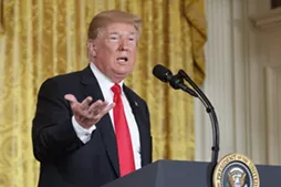 President Donald Trump speaks during a meeting of the National Space Council in the East Room of the White House, in Washington, June 18, 2018. - TOM BRENNER/THE NEW YORK TIMES