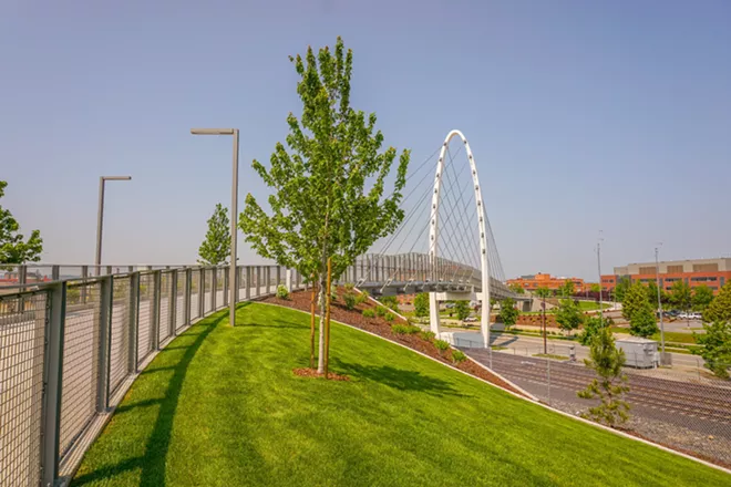 Earlier this year, when a statewide brownfields meeting was held in Spokane, Stantec visited the south landing of the University District Gateway Bridge, which is one of several areas throughout the district where environmental testing could be conducted using $600,000 in grant money received from the EPA this summer. - STANTEC PHOTO