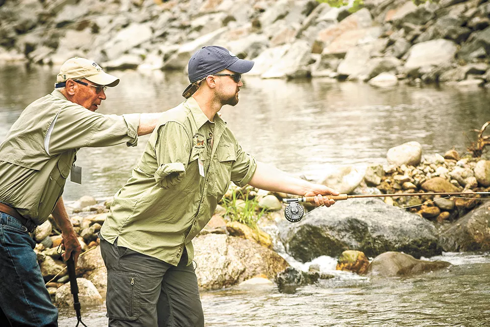 Participants in Project Healing Waters learn the basics of fly fishing while getting outside in a supported environment. - PROJECT HEALING WATERS PHOTO