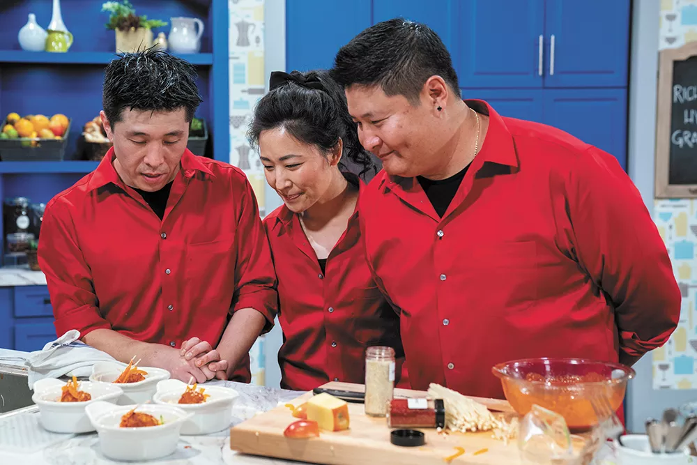 Family members Grace McNiel, Hyun Son and Richard Son of Coeur d'Alene on Family Food Showdown. - FOOD NETWORK PHOTO