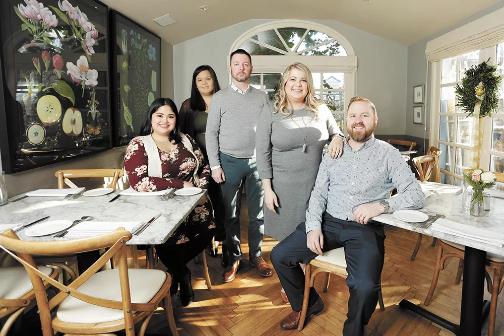 (Left to right) Spokane Culinary Arts Guild tastemaker Ashley Buckner, tastemaker Kacey Rosauer, co-owner Rob Peterson, co-owner Erin Peterson and tastemaker Colby Rosauer. - YOUNG KWAK PHOTO