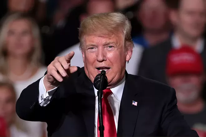 Donald Trump is America’s chief conspiracy theorist, building his political brand on the lie that Barack Obama wasn’t born in the United States. - As Jeb Bush’s former campaign spokesman Tim Miller says, “Trump has been the Kool-Aid Man who bashed through the wall.” - GAGE SKIDMORE PHOTO