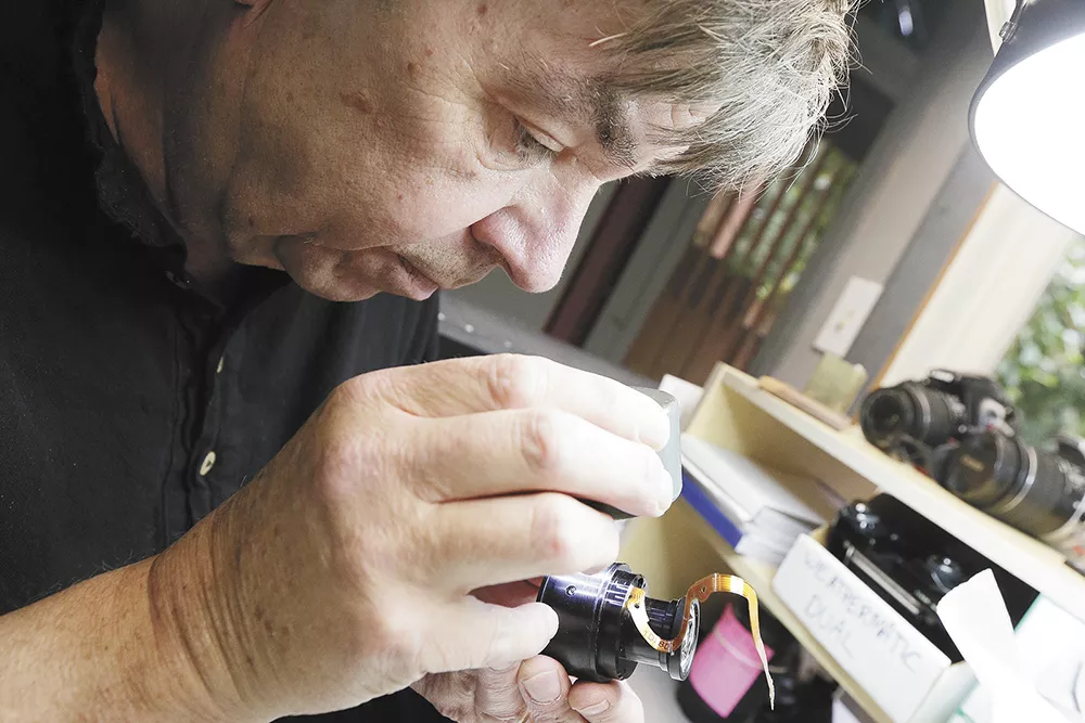 Ron Sinnott, the 65-year-old owner of Camera Care says, "Cameras are like three or four computers all sewn together." - YOUNG KWAK PHOTO