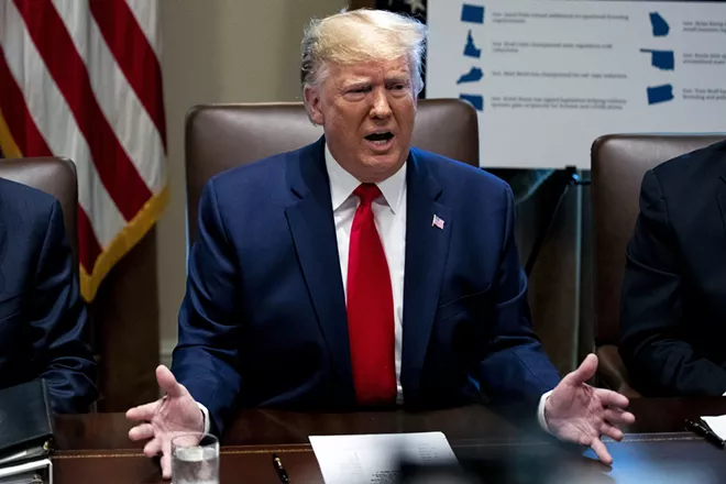President Donald Trump speaks to reporters during a cabinet meeting at the White House on Monday, Oct. 21, 2019. The president lashed out at House Democrats and expressed frustration at members of his own party. - ANNA MONEYMAKER/THE NEW YORK TIMES