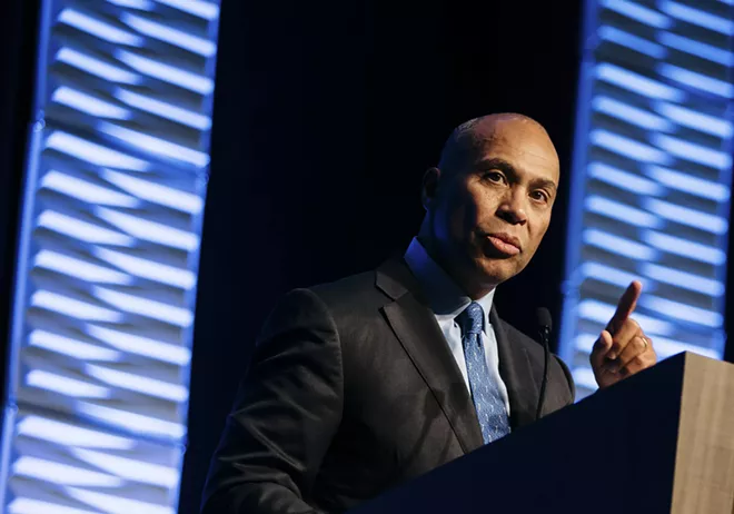 Deval Patrick, the former Massachusetts governor, speaks at an event in Cleveland, Nov. 19, 2018. Patrick called several leading Democrats and allies to say that he would announce a 2020 presidential bid later this week. - ALLISON FARRAND/THE NEW YORK TIMES