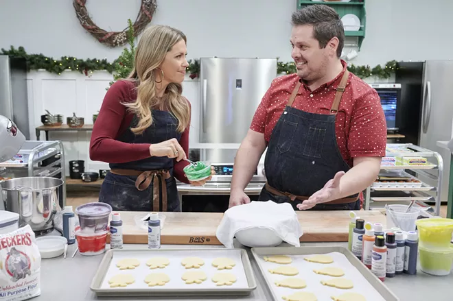 Spokane chef Ricky Webster and his Christmas Cookie Matchup partner, actress Pascale Hutton. - HALLMARK DRAMA