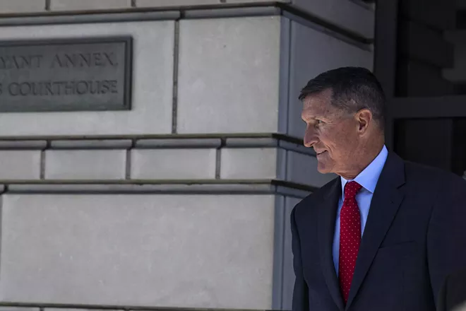 Michael Flynn, President Donald Trump's first national security adviser, leaves federal court in Washington after a sentencing hearing on July 10, 2018. Federal prosecutors recommended on Tuesday, Jan. 7, 2020, that Flynn be sentenced to up to six months in prison for lying to investigators in the Russia inquiry, a reversal that came after he backed off his cooperation deal and even began suggesting that he had not committed any crimes. - SAMUEL CORUM/THE NEW YORK TIMES