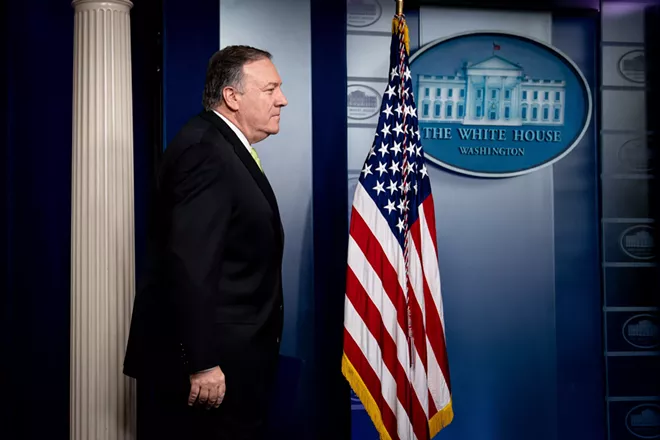 Secretary of State Mike Pompeo approaches the lectern in the White House briefing room in Washington on Friday, Jan. 10, 2020. - ERIN SCHAFF/THE NEW YORK TIMES