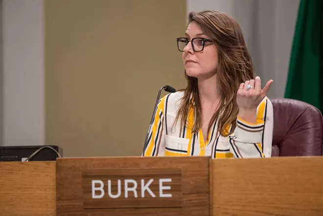 City Councilwoman Kate Burke objects to rules requiring public forum commenters to only talk about city issues. - DANIEL WALTERS PHOTO