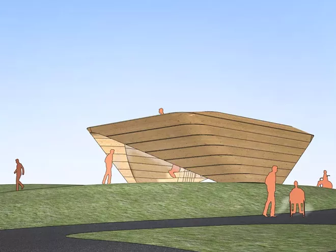 Preliminary design for Meejin Yoon's "StepWell." This work will be joined by a second public art installation as part of Riverfront Park's renovation. - COURTESY OF SPOKANE ARTS