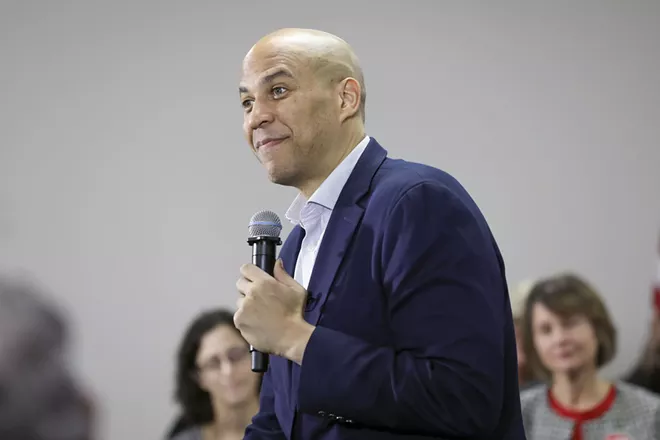 Sen. Cory Booker (D-N.J.), then a Democratic candidate for president, campaigns in North Liberty, Iowa, on Jan. 9, 2020. Booker endorsed former Vice President Joe Biden for president on Monday, March 9, 2020, adding to what has become a nearly complete consolidation of support from Biden’s former top rivals to push him to the Democratic nomination. - DANIEL ACKER/THE NEW YORK TIMES