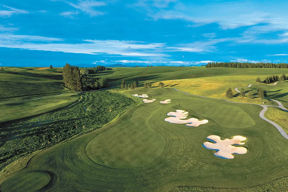 Eighteen holes at Circling Raven will have you crisscrossing bridges through wetlands, dodging trees in woodlands and finally cruising through lush Palouse grasses. - BRIAN OAR PHOTO
