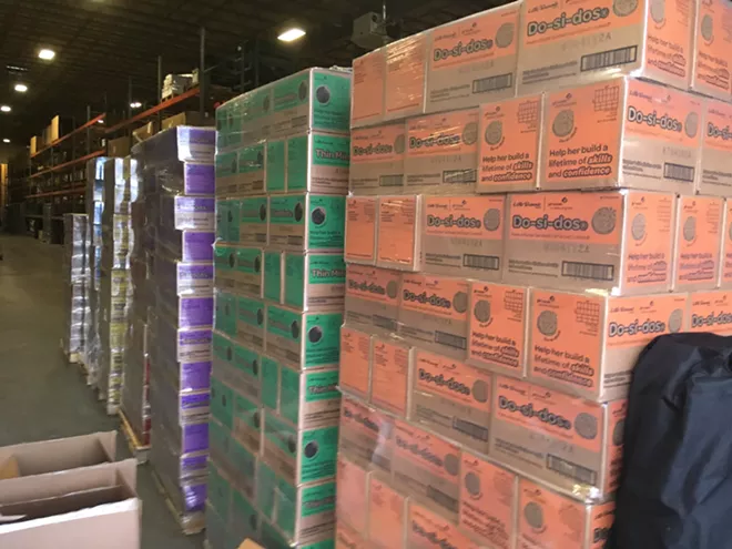 Hundreds of thousands of boxes of Girl Scout cookies are waiting in warehouses until it's safe for girls to sell and deliver them in the Inland Northwest. - GIRL SCOUTS OF EASTERN WASHINGTON AND NORTHERN IDAHO PHOTO