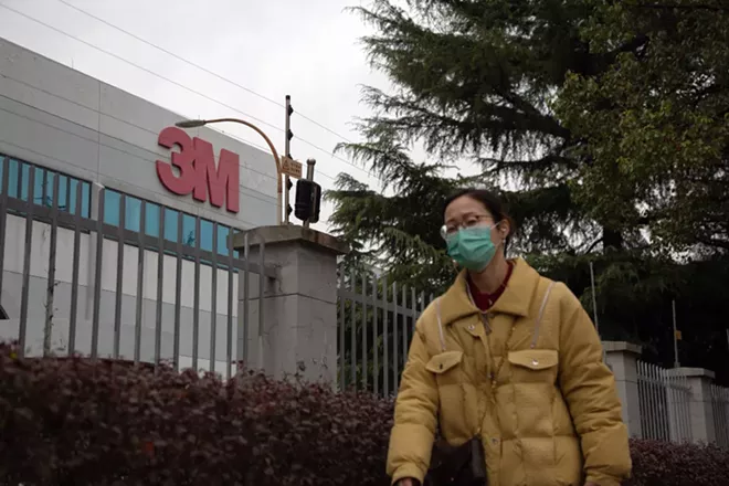 A 3M factory in Shanghai, China, on March 10, 2020. The Trump administration is seeking to use powers under a Korean War-era law to cut off 3M’s ability to export surgical masks abroad and to claim more of the masks the Minneapolis company manufactures in other countries for use in the United States. - HENRI SHI/THE NEW YORK TIMES