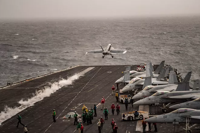 The carrier Abraham Lincoln in the North Arabian Sea, Aug. 10, 2019. President Donald Trump said on Wednesday, April 22, 2020, that he has told the Navy to shoot down and destroy any Iranian fast boats that harass American naval ships, in what would be a sharp escalation of the risky maneuvers performed by the two adversaries in the Persian Gulf and the Arabian Sea. - BRYAN DENTON/THE NEW YORK TIMES
