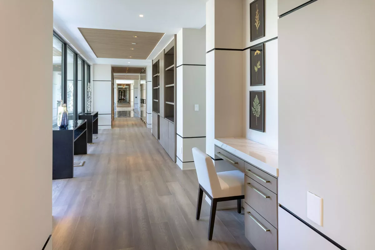 Tucked into a long hallway, this docking area offers the perfect location for working, while still enjoying the larger spaces of the home. - PHOTO COURTESY OF TAMMIE LADD DESIGN