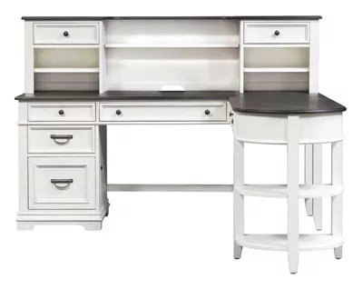 DESK PICK: Ample storage in this compact, cottage-styled package. — Libby Allyson Park L-Shaped Desk Walker's Furniture