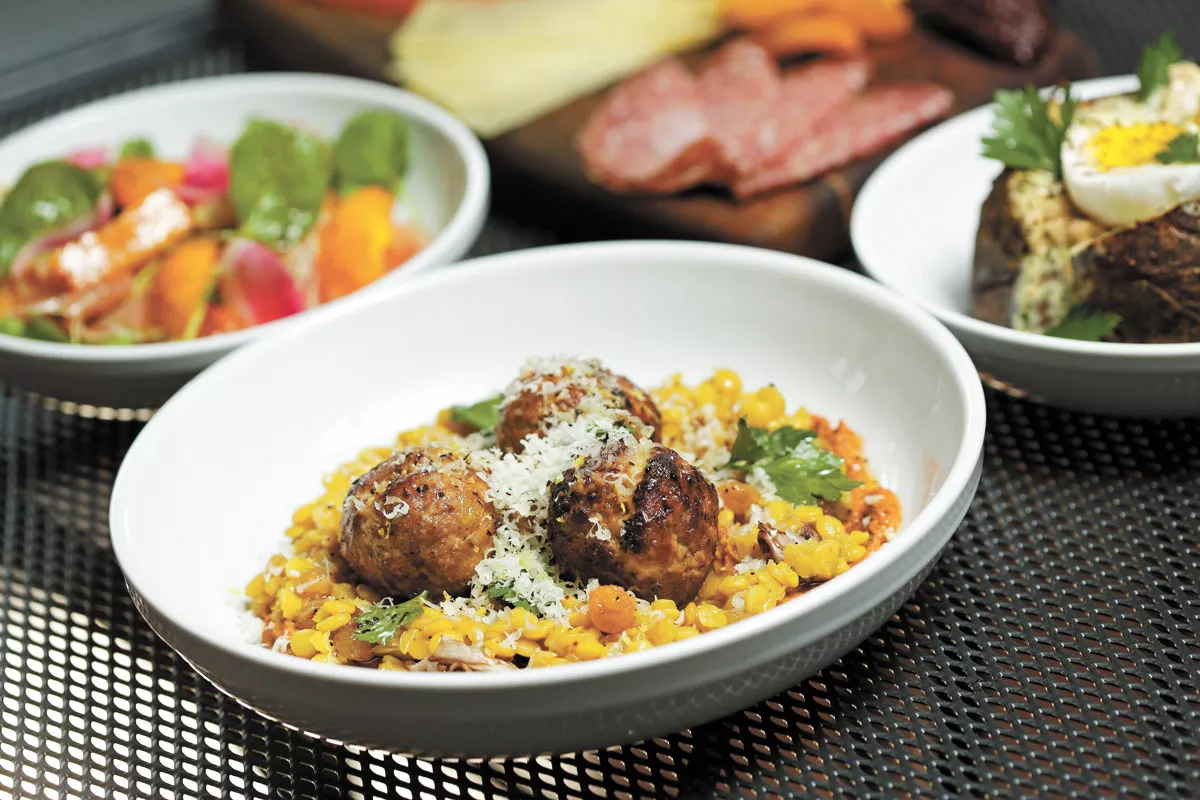 Lamb and pork albondigas are part of chef Chad White's new vision on Arbor Crest's menu. - YOUNG KWAK PHOTO