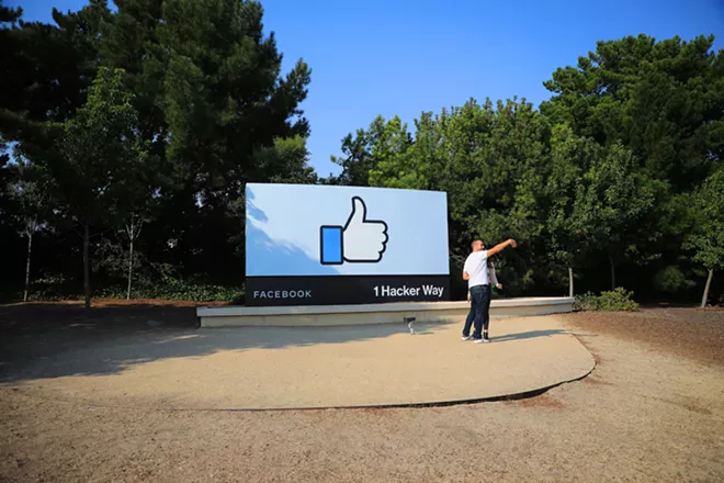 A sign at Facebook’s headquarters in Menlo Park, Calif., July 15, 2020. In a letter to Facebook, twenty state attorneys general have called on the company to better prevent messages of hate, bias and disinformation from spreading, and said the company needed to provide more help to users facing online abuse. - JIM WILSON/THE NEW YORK TIMES